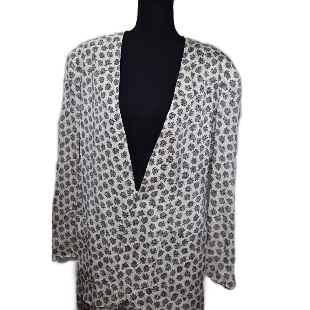 100% Silk Blazer with Floral Pattern - Sz 12